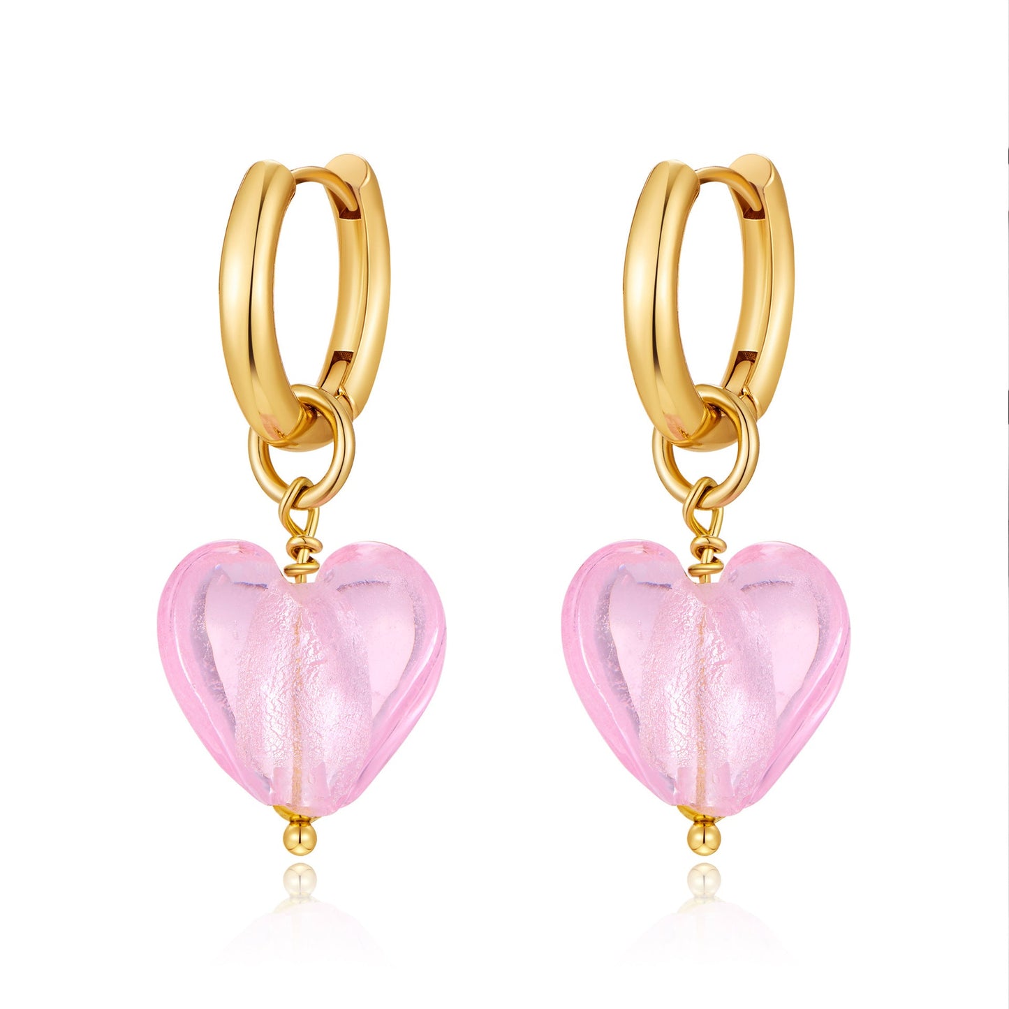 Pink Acrylic Earrings Made in Greece, European Mayol Jewelry