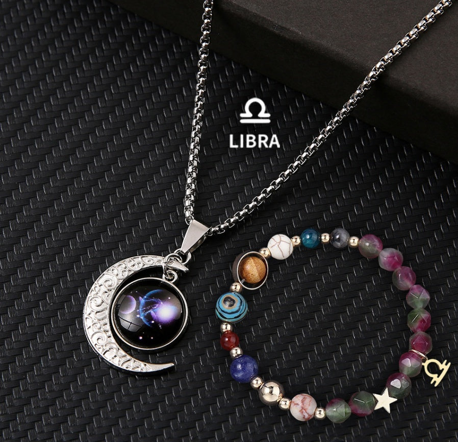 Natural Stone Necklace Set For The 12 Zodiac Signs