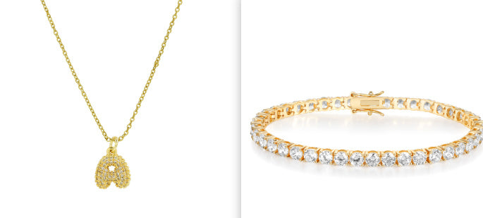 Brass Micro-inlaid Balloon Bubble Small Size 26 English Letters Necklace