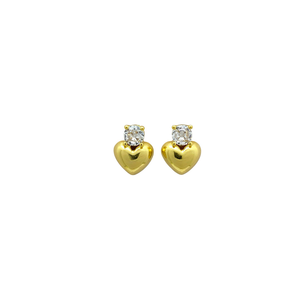 Glossy 3D Heart Earrings Exquisite No-piercing Clip-ons