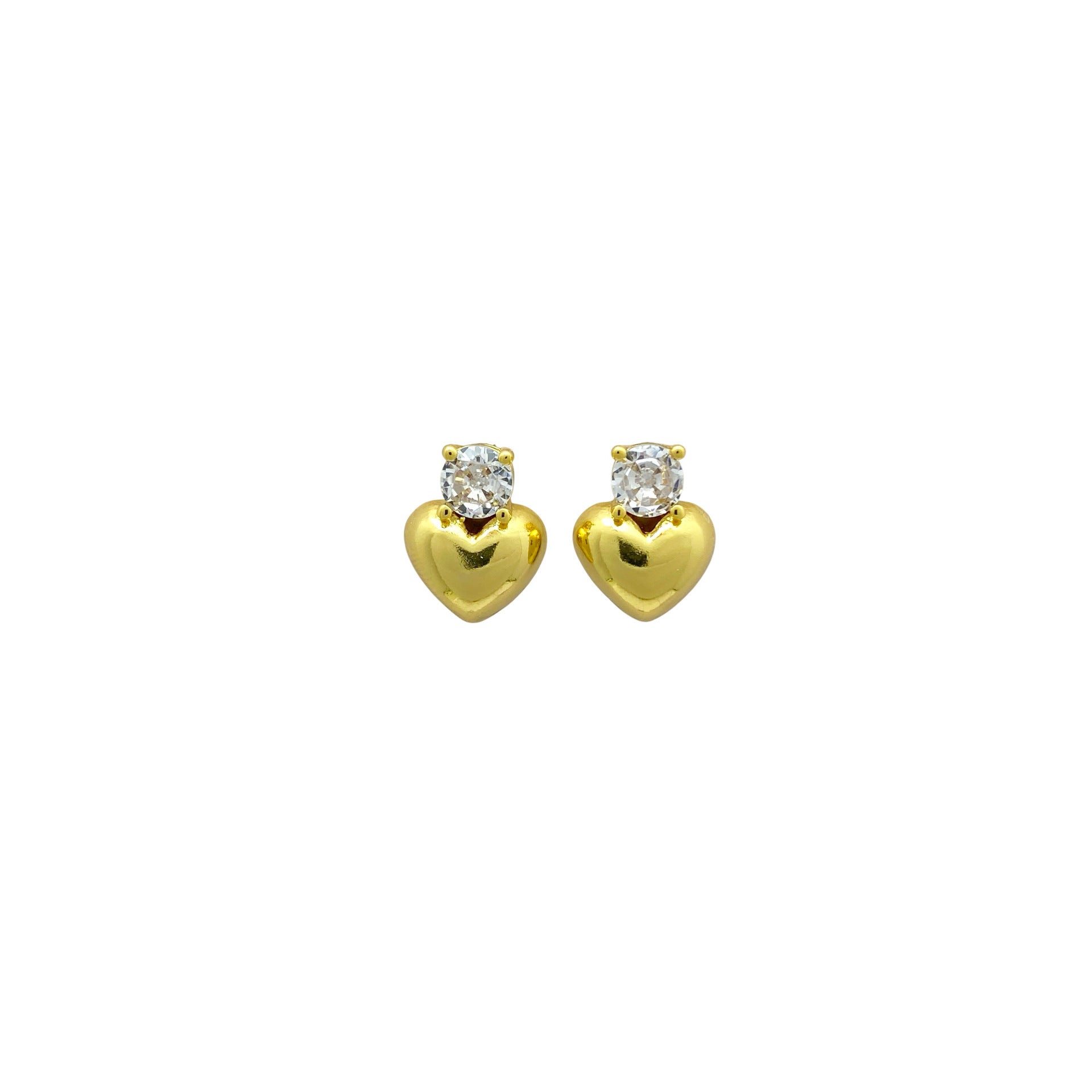Glossy 3D Heart Earrings Exquisite No-piercing Clip-ons