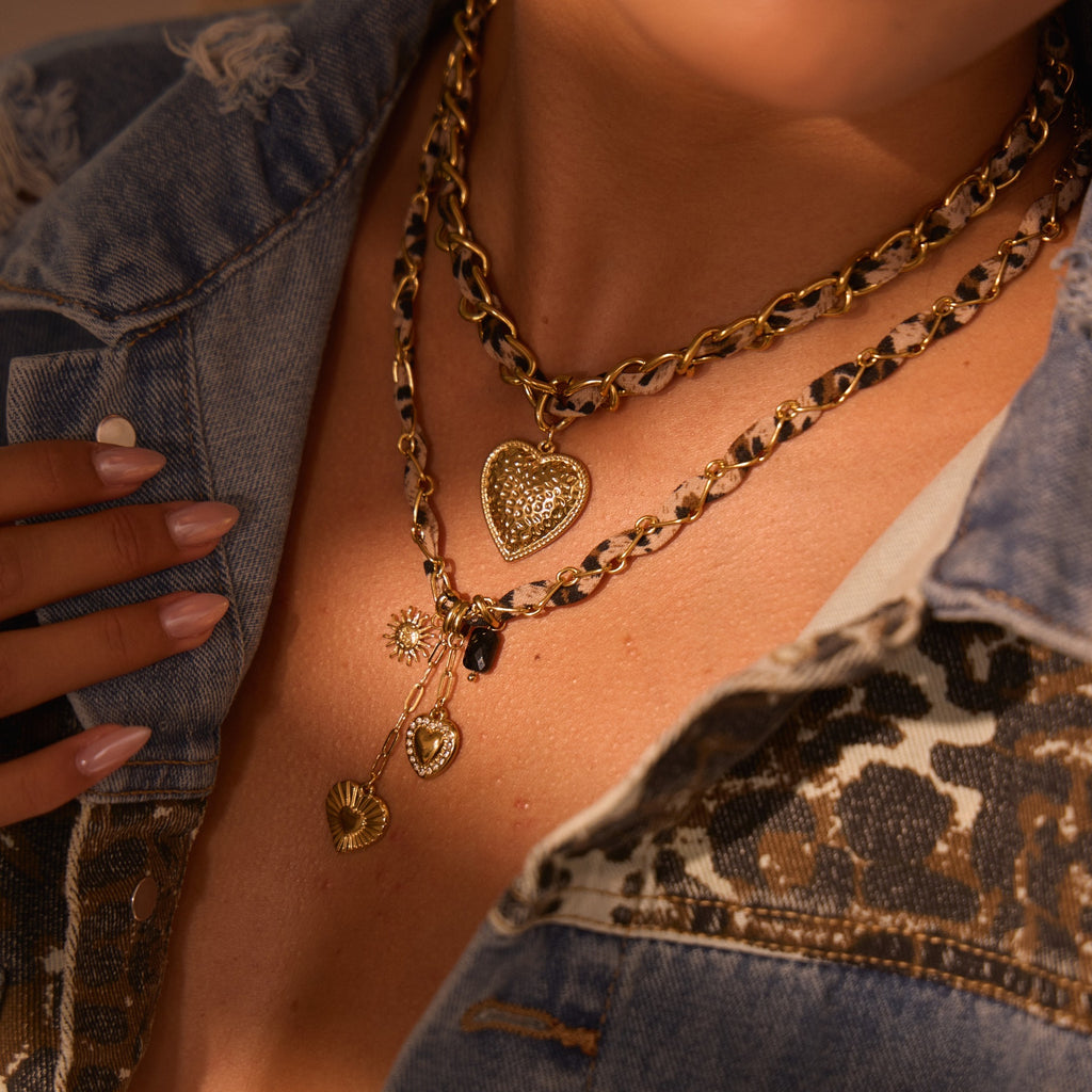 Leopard Love Pendant Stainless Steel Necklace