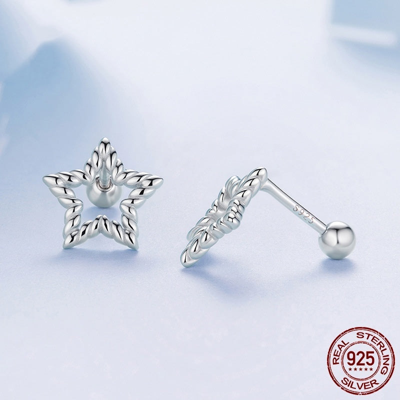 S925 Sterling Silver Star Stud Simple Classic Earrings