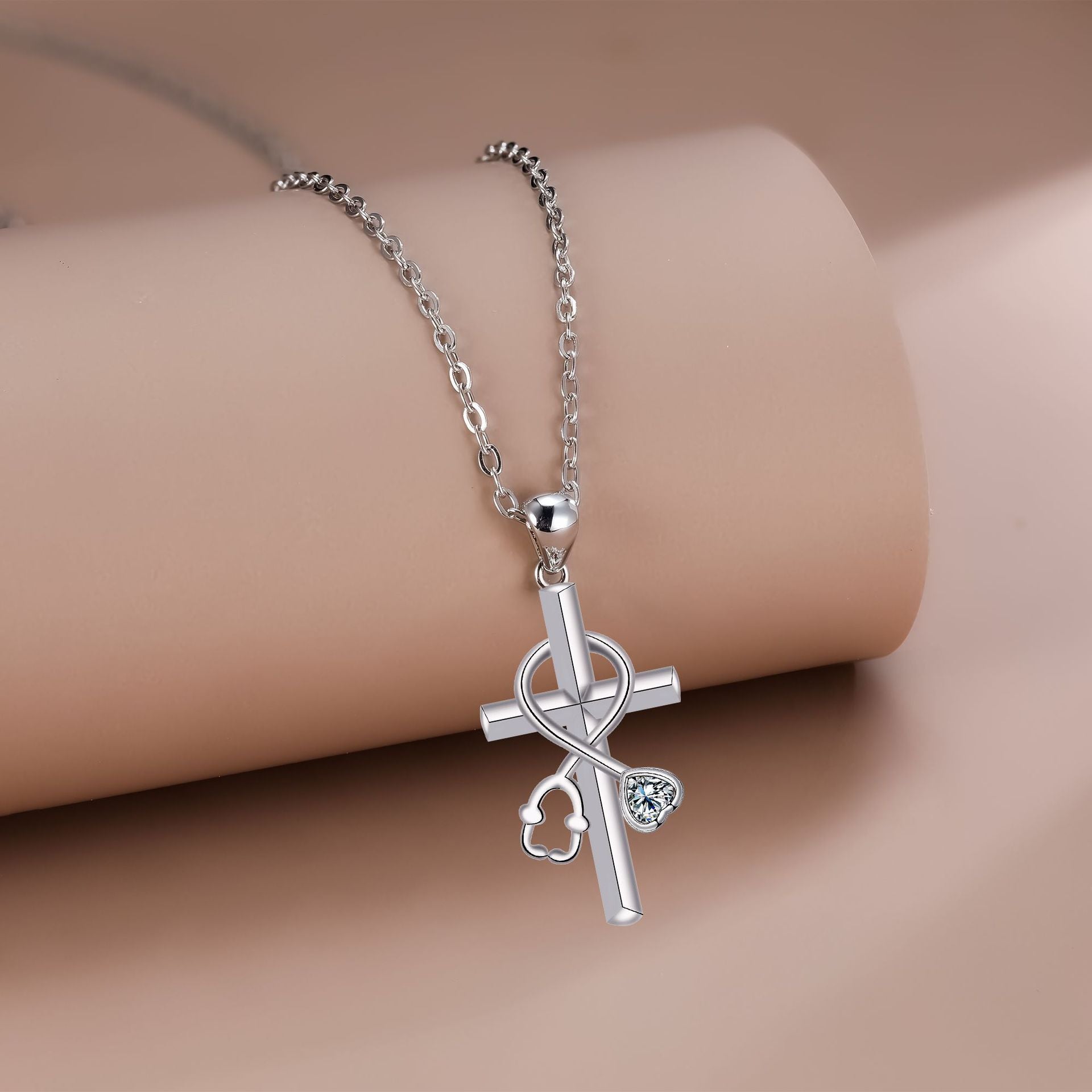 Cross Stethoscope Necklace Niche High Sense