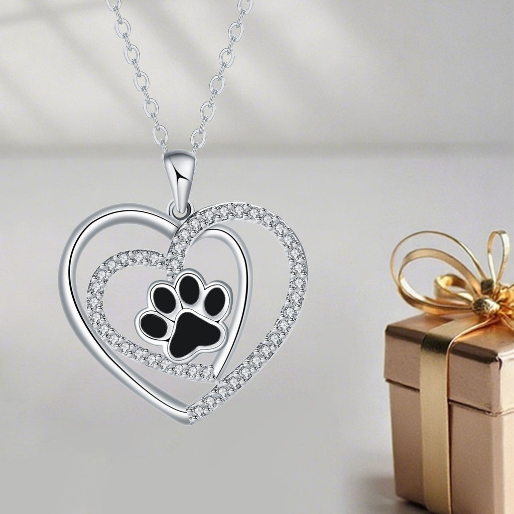 Dog's Paw Footprints Necklace Female Light Luxury Minority High Sense