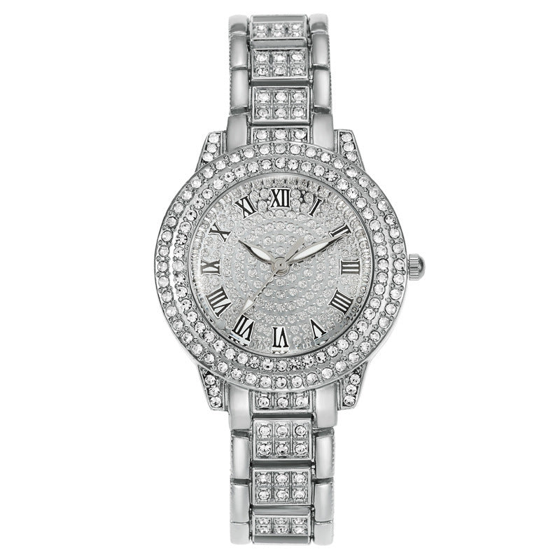 Women's Starry Rhinestone Watch Digital Roman Diamond