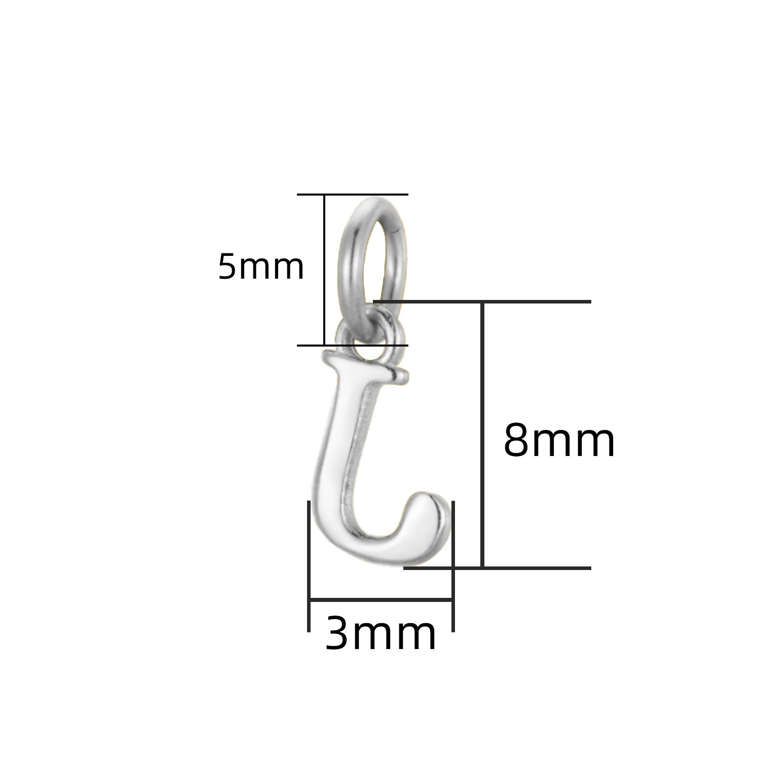 S925 Sterling Silver Minimalist Niche 26 Letter Smooth Pendant