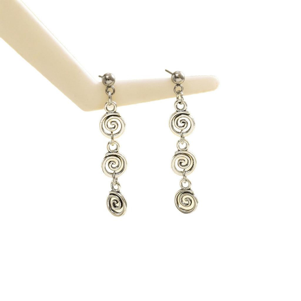 Retro Spiral Simple Distressed Creative Metal Mosquito Coil Alloy Earring
