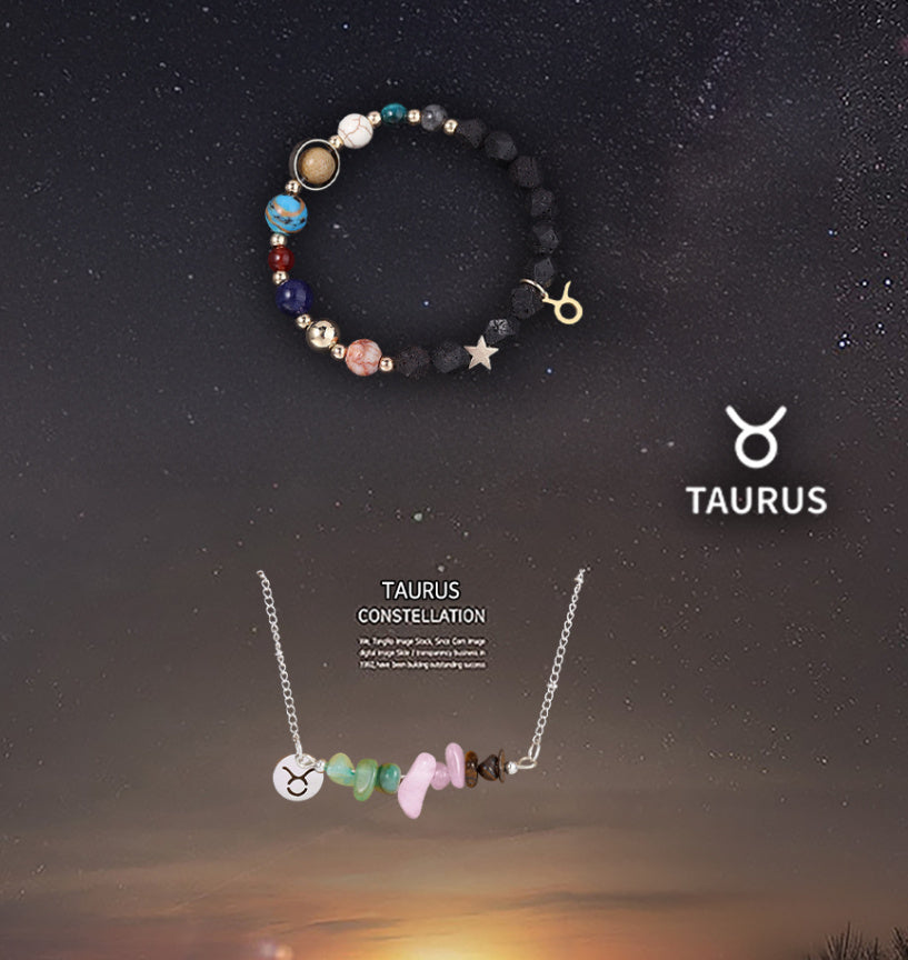 Natural Stone Necklace Set For The 12 Zodiac Signs