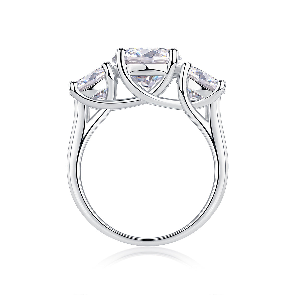 Three Lives Of Fortune - A Wedding Ring Set With Top-quality 3-carat Moissanite S925 Silver And Platinum-plated Diamond. The Ring Can Be Inspected With A Diamond Pen