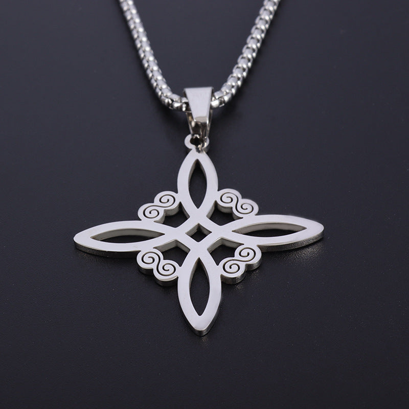 Sweet Classic Witch Knot Bracelet Ring Women's Stainless Steel