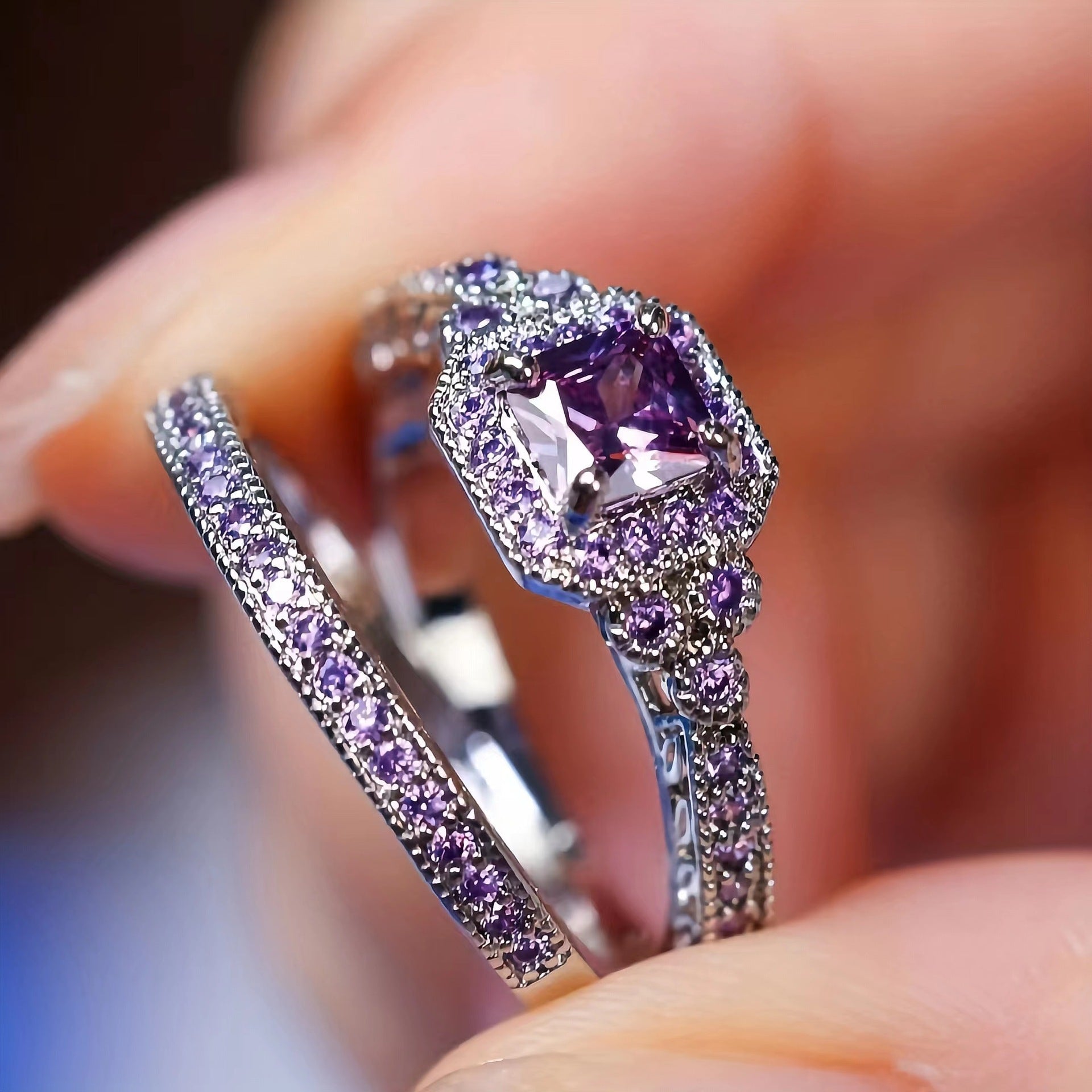 Fashion Ring Set Zircon Simple Ring