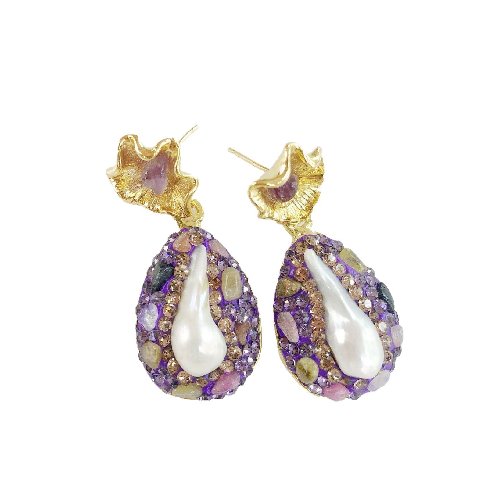 Golden Lotus Leaf Earrings For Women