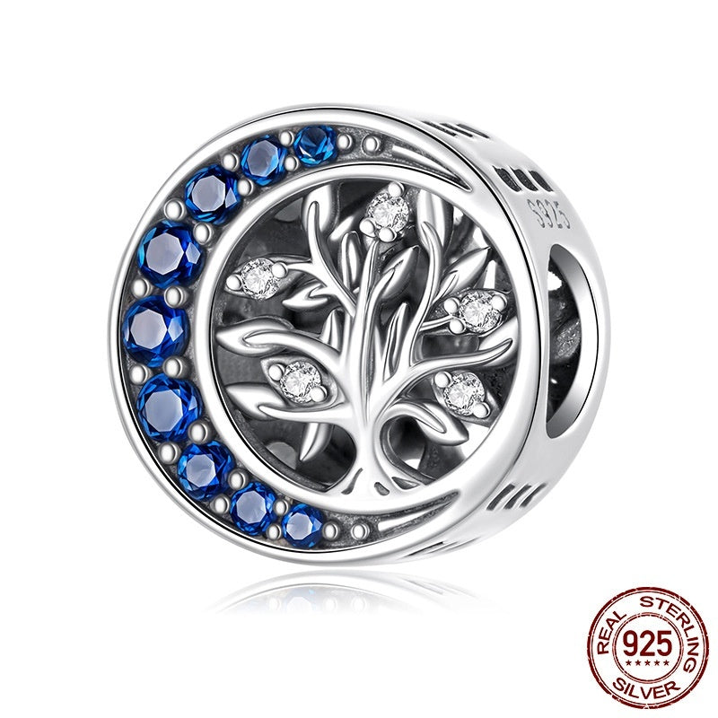 S925 Sterling Silver Moon Life Beaded Bracelet Beads Accessories