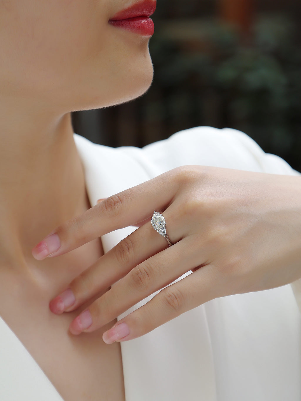 Guardian - A Wedding Ring Set With Top-quality Moissanite S925 Silver And Gold-plated Diamond. The Ring Can Be Inspected With A Diamond Pen