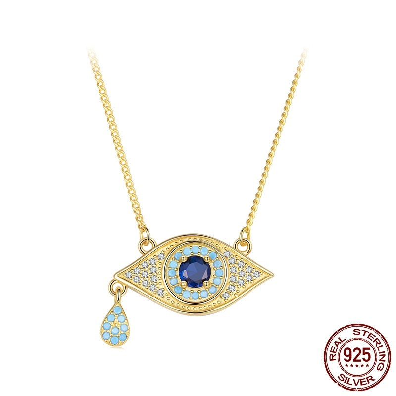 Fashion S925 Sterling Silver Devil's Eye Necklace