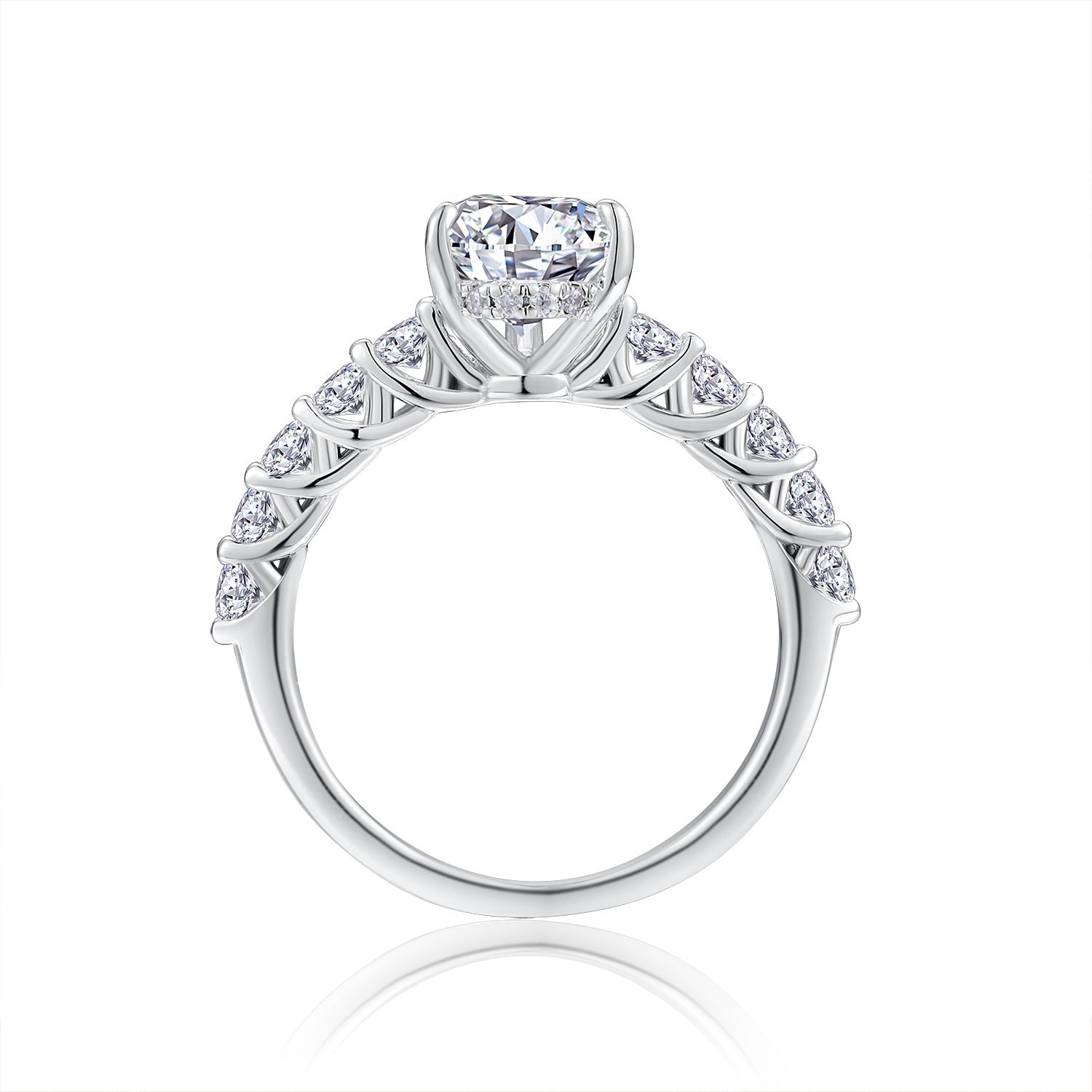 Moonlight Water Drop - A Wedding Ring Set With Top-quality Pear-shaped Moissanite S925 In Silver And Platinum-plated. The Ring Can Be Inspected With A Diamond Pen