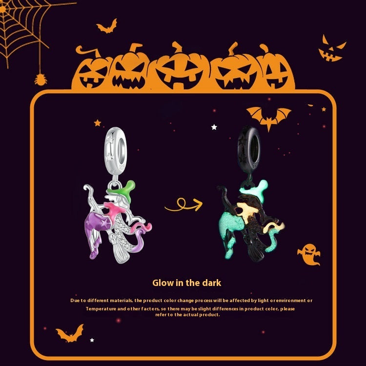 Original Halloween Broom Fluorescent Diy Bracelet Necklace Pendant
