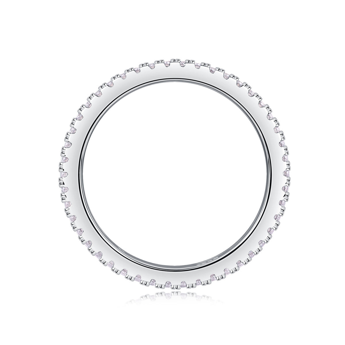 Double Ring Shadow - Set With Top-quality Moissanite S925 Silver And Platinum-plated Diamond Wedding Ring. The Ring Can Be Inspected With A Diamond Pen