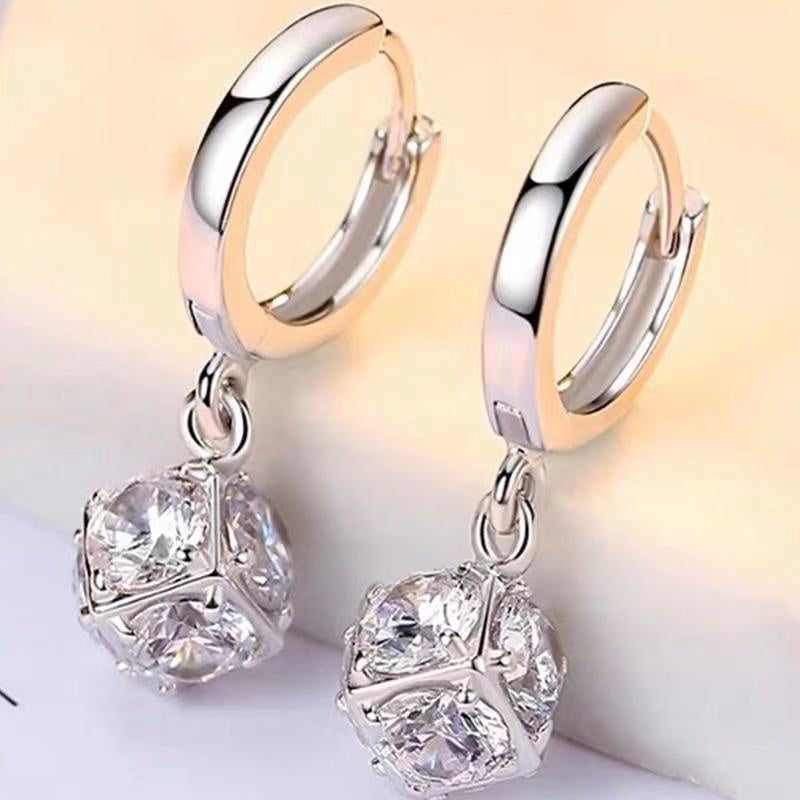 All-matching Elegant Simple Zircon Female Earrings