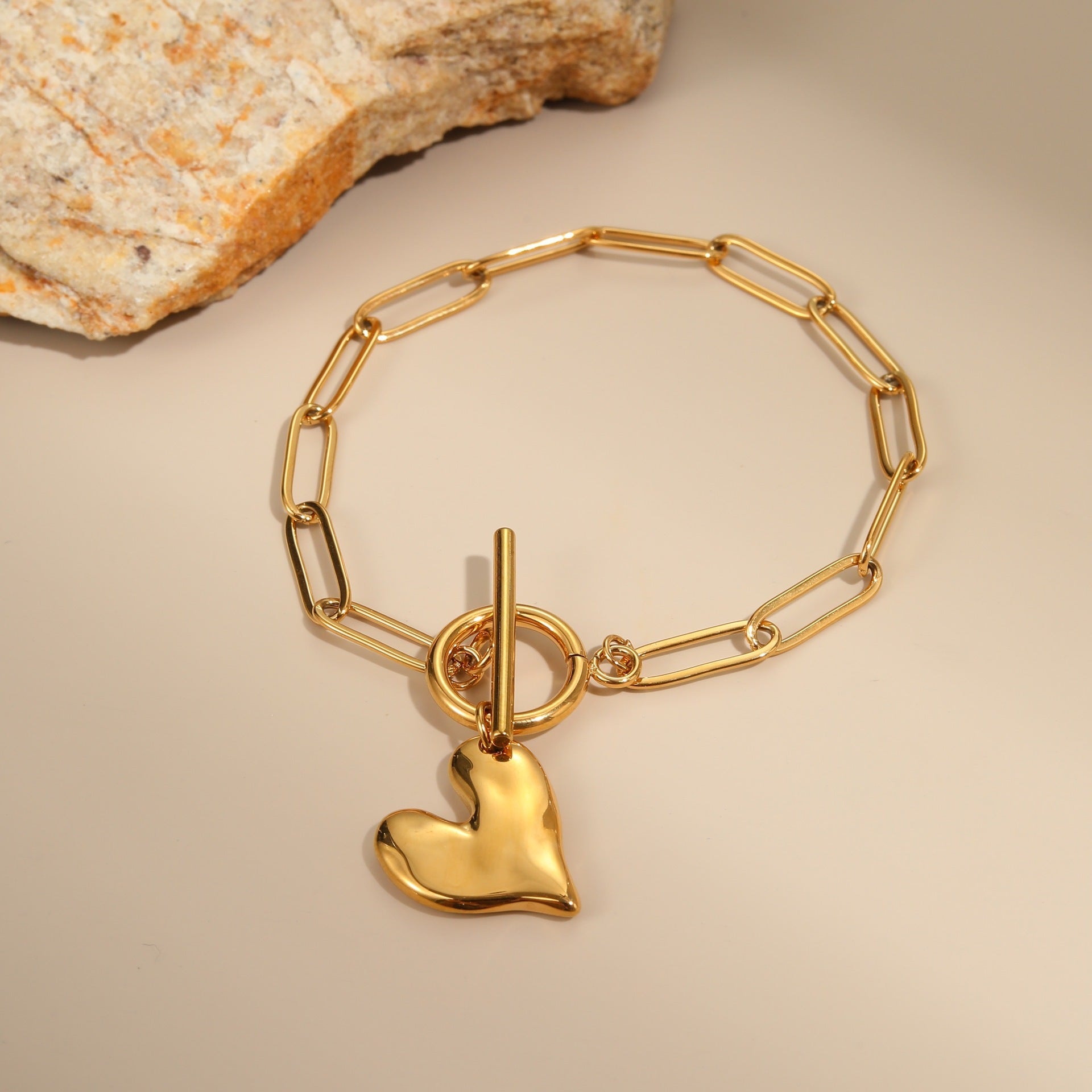 Irregular Heart Pendant Necklace Non-fading Bracelet