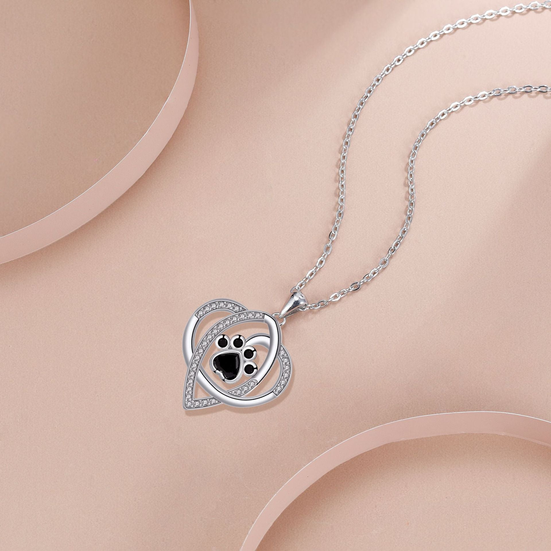 Cat Dog's Paw Footprints Necklace Light Luxury Minority High Sense