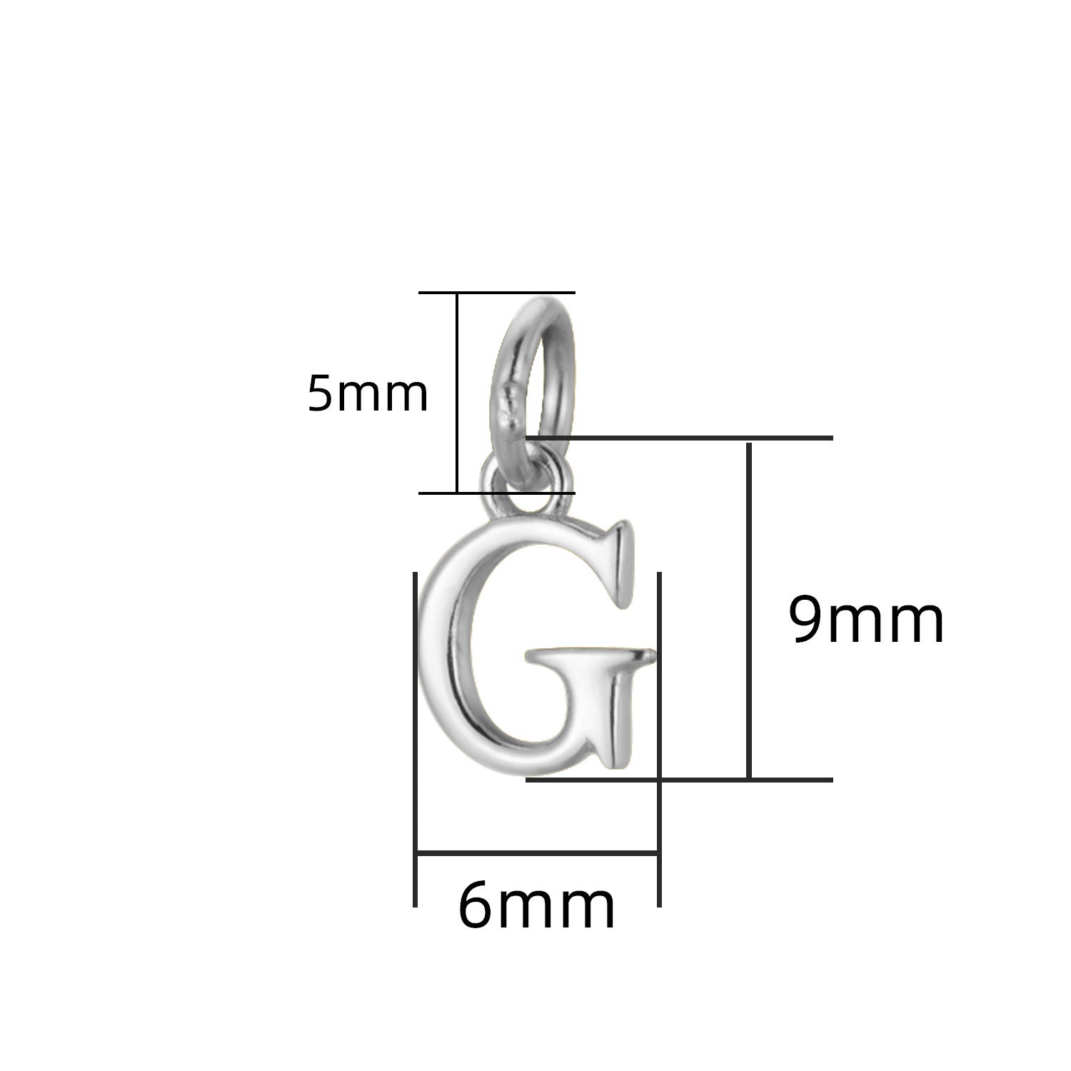 S925 Sterling Silver Minimalist Niche 26 Letter Smooth Pendant