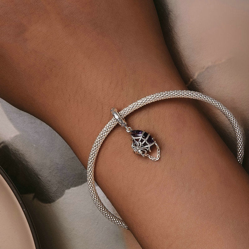 Halloween Spider Diy Bracelet Necklace Pendant S925 Silver Beaded