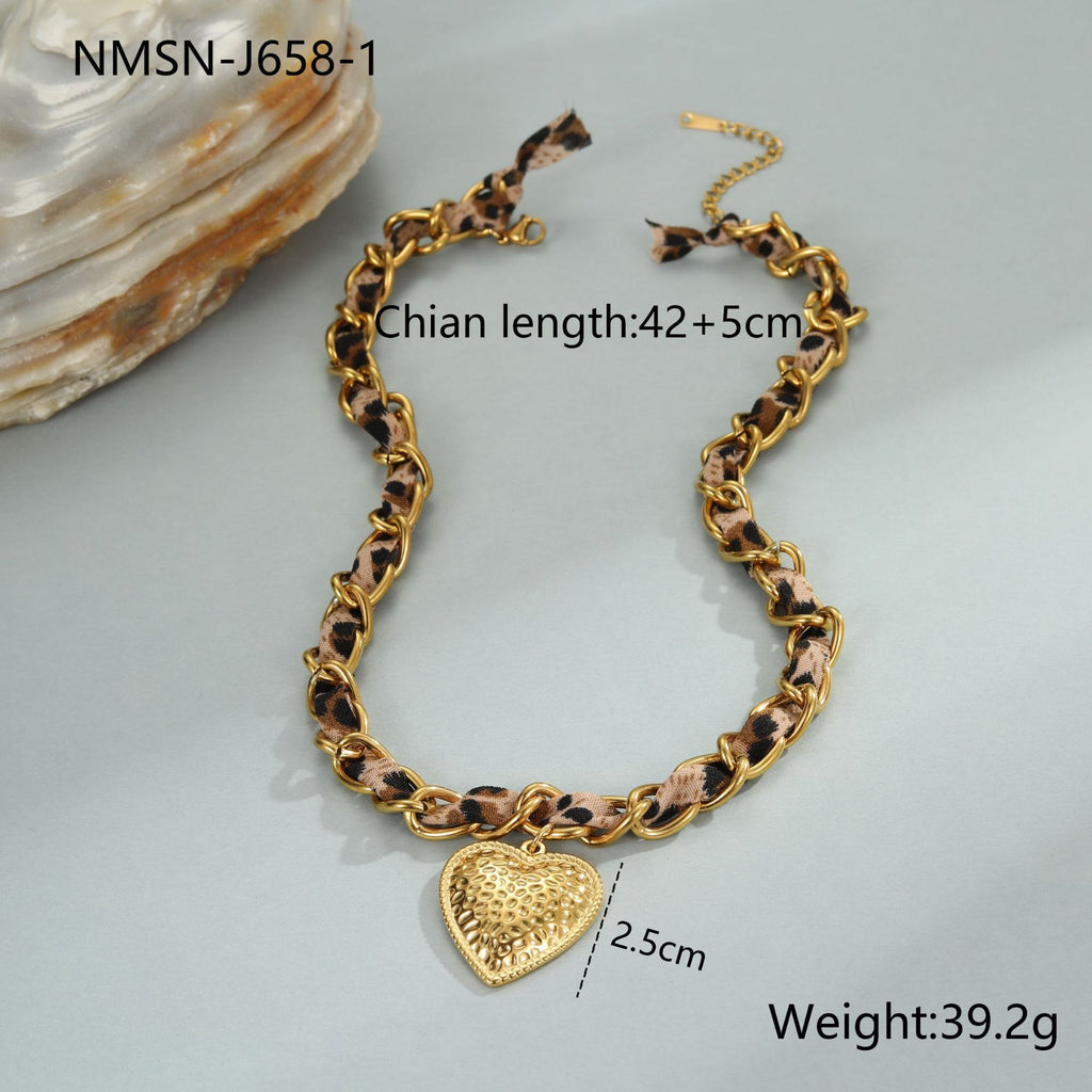 Leopard Love Pendant Stainless Steel Necklace