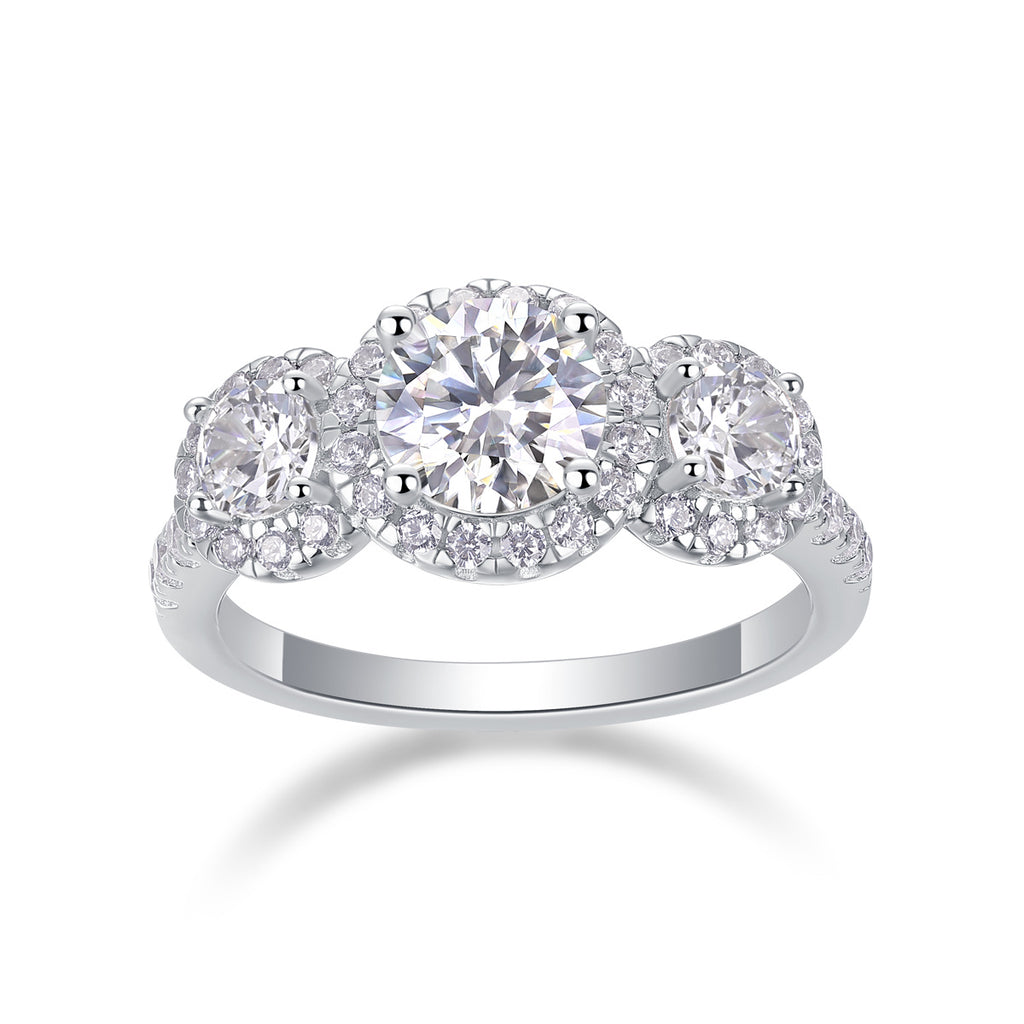 Human Warmth - A 1-carat Top-quality Moissanite S925 Silver Diamond Wedding Ring With Gold Plating. The Ring Can Be Inspected With A Diamond Pen