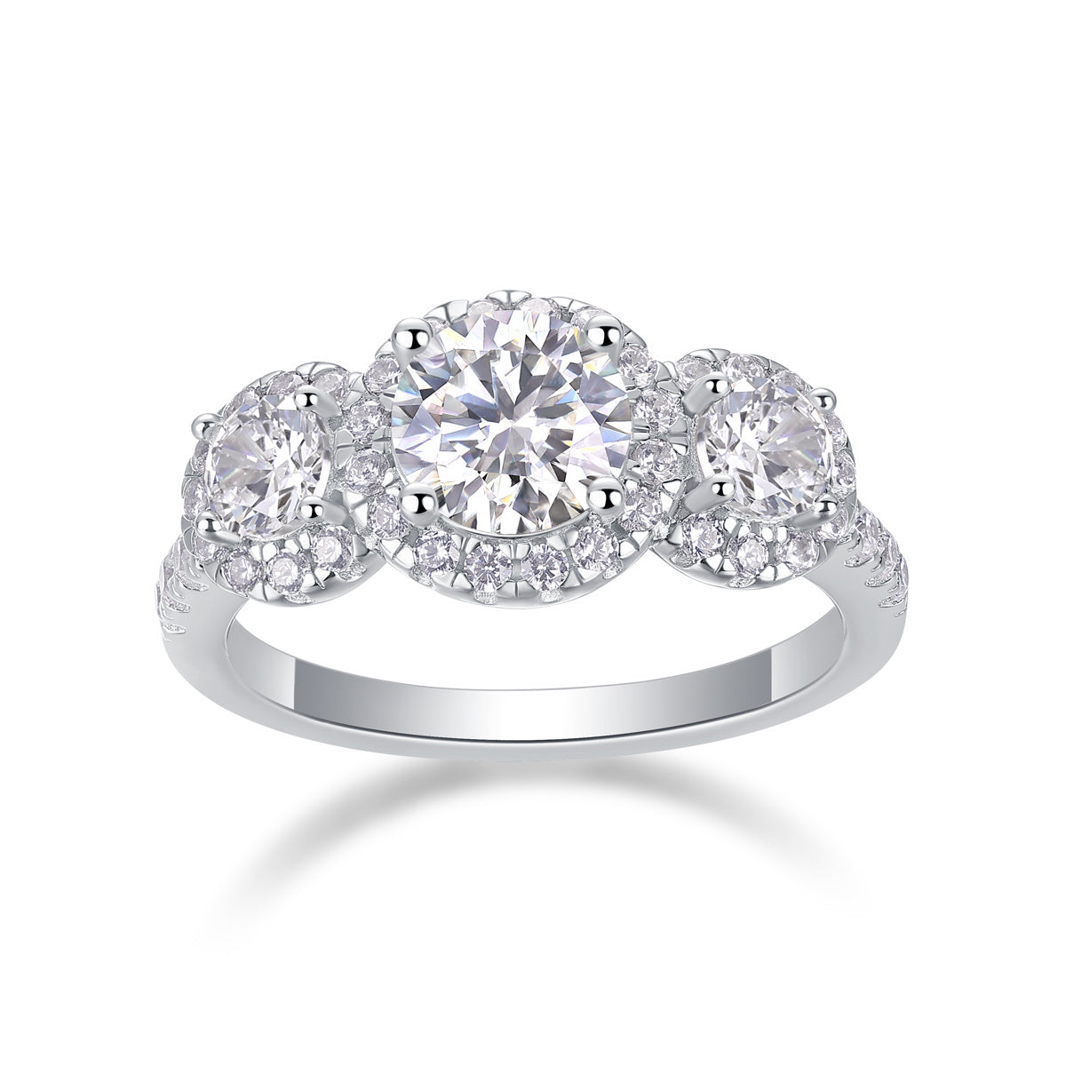 Human Warmth - A 1-carat Top-quality Moissanite S925 Silver Diamond Wedding Ring With Gold Plating. The Ring Can Be Inspected With A Diamond Pen