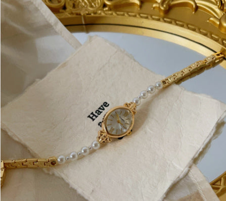 Light Luxury Pearl Bracelet Watch Women's Art Niche High-grade Simple