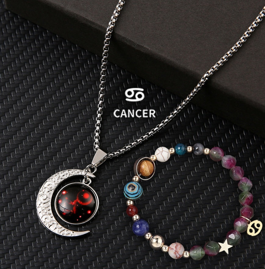 Natural Stone Necklace Set For The 12 Zodiac Signs