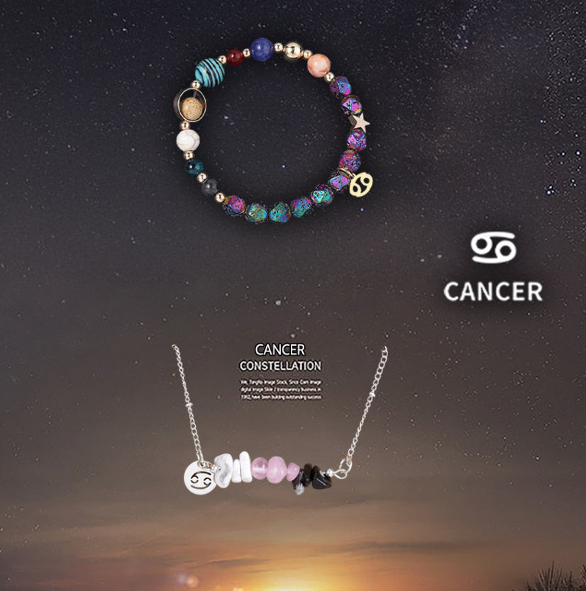Natural Stone Necklace Set For The 12 Zodiac Signs