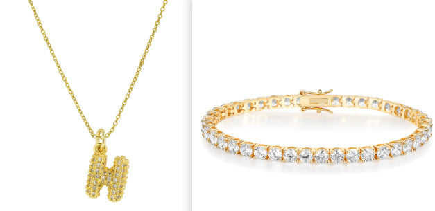 Brass Micro-inlaid Balloon Bubble Small Size 26 English Letters Necklace