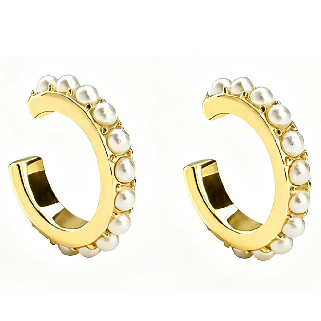 Sterling Silver 18K Electroplating Artistic Sense Pearl Ear Clip