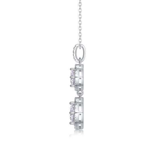 Snowy Wonderland - A Fashionable And Luxurious Diamond Jewelry Pendant Set With 1-carat Moissanite S925 Sterling Silver And Platinum Plating