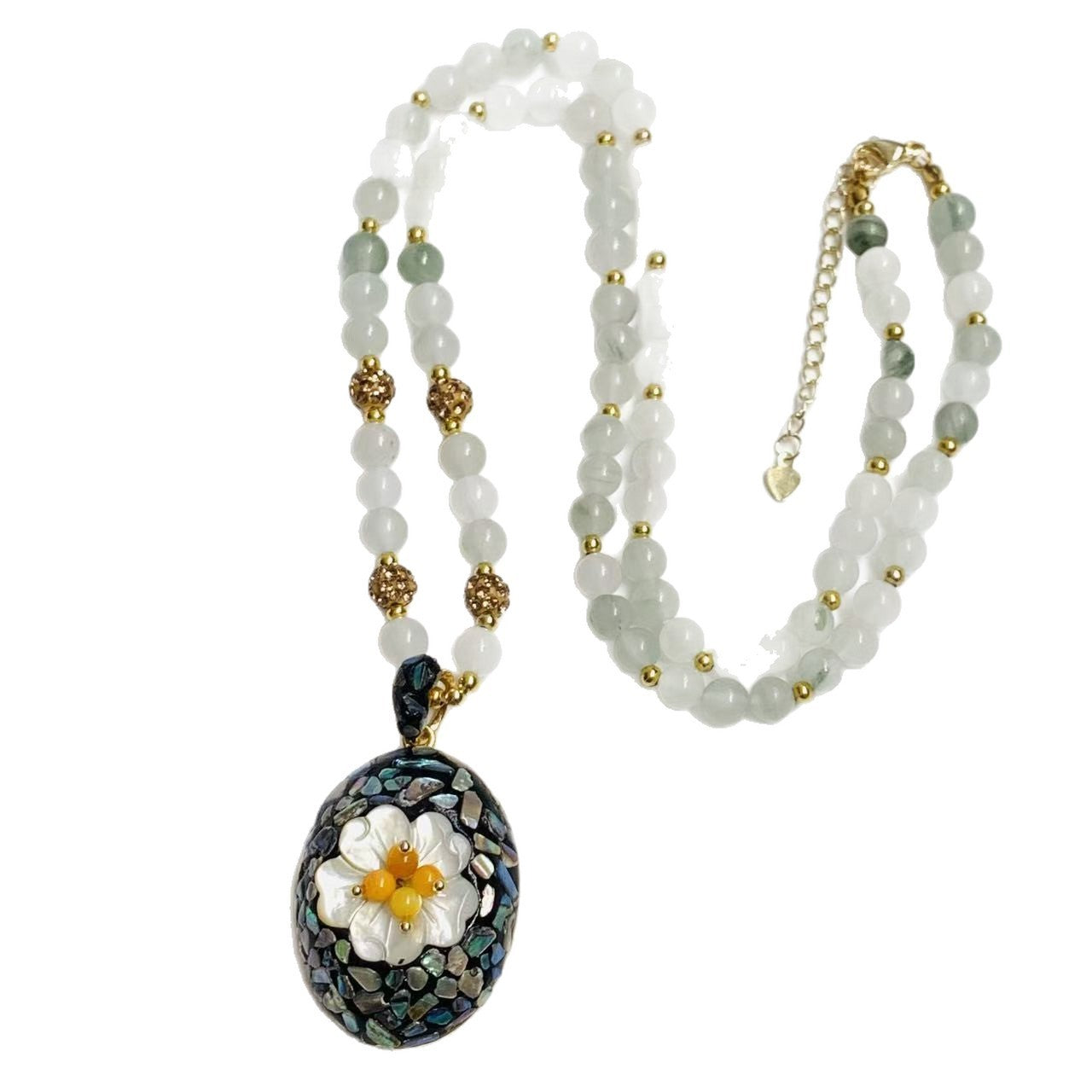Ancient Mother-of-pearl Lacquer Shell Necklace