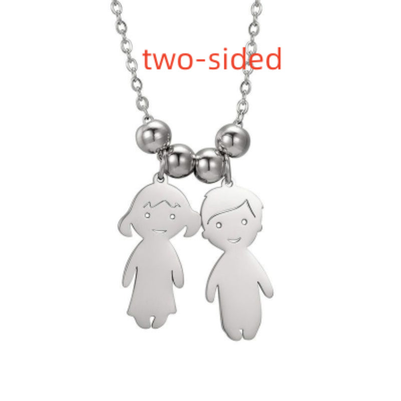 Boy and girl lettering pendant