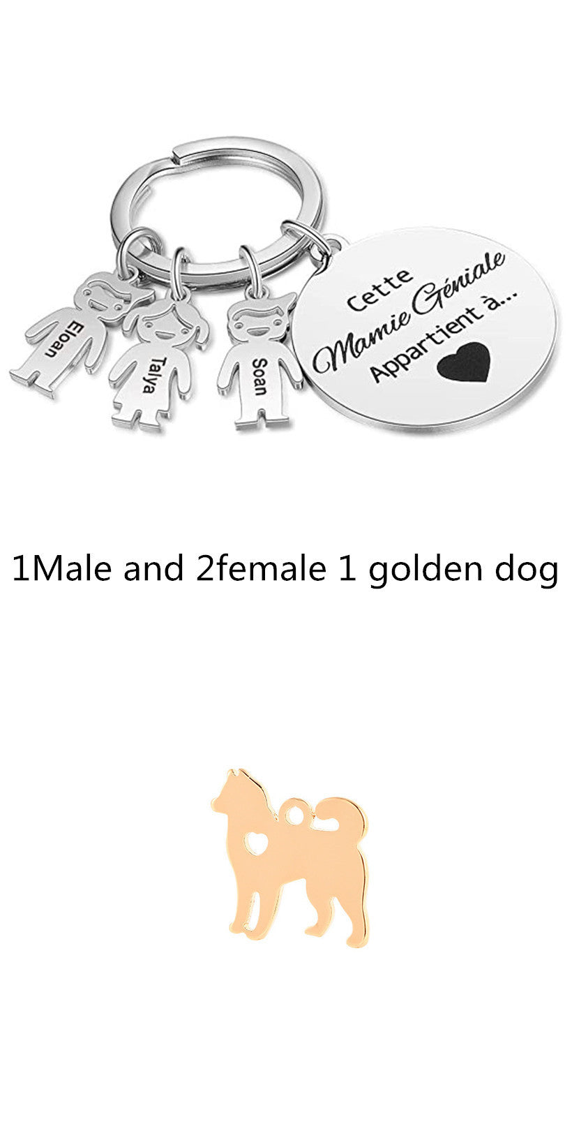 Custom Key Ring Key Accessories Pet Dog Stainless Steel Puppy Hollow Peach Heart Pendant