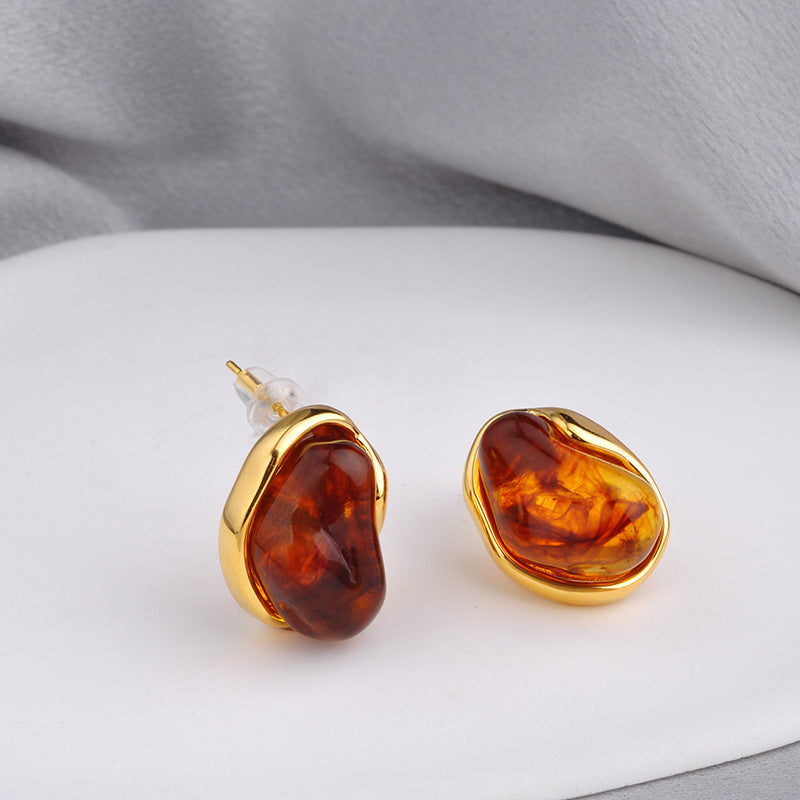 Vintage Amber Earrings Niche Earrings For Women