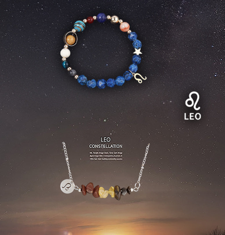 Natural Stone Necklace Set For The 12 Zodiac Signs