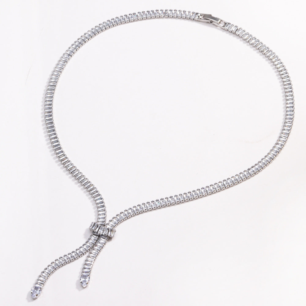 Zircon Fringe Necklace Fashionable Clavicle Chain