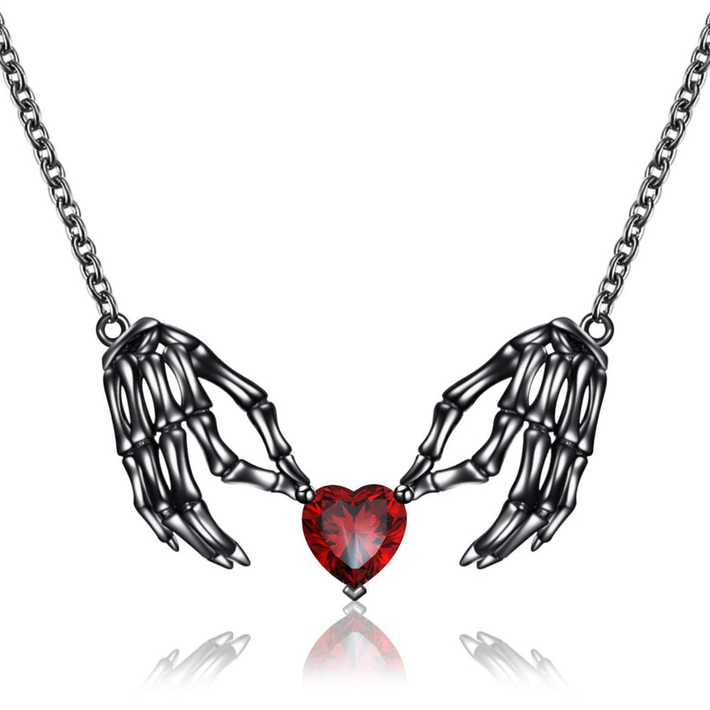 Dark Red Love Ghost Claw Pendant Necklace