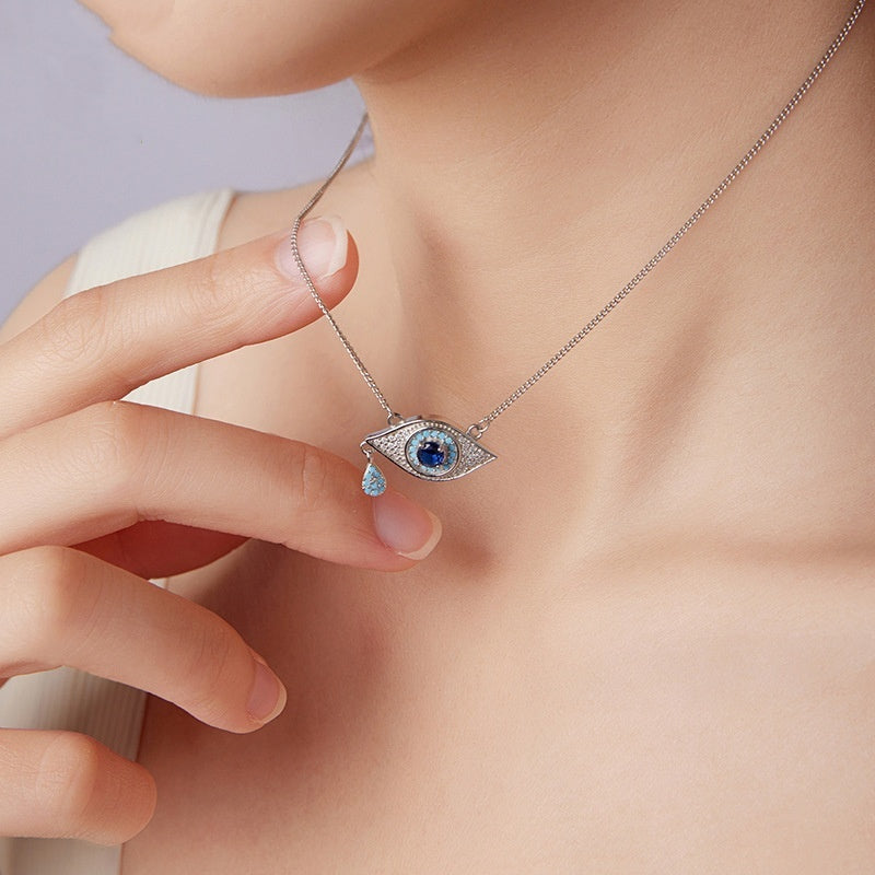 Fashion S925 Sterling Silver Devil's Eye Necklace