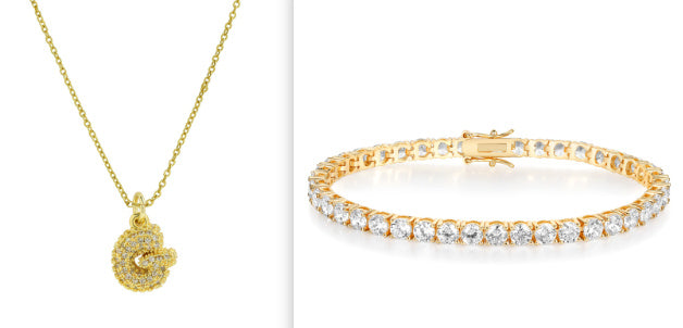 Brass Micro-inlaid Balloon Bubble Small Size 26 English Letters Necklace