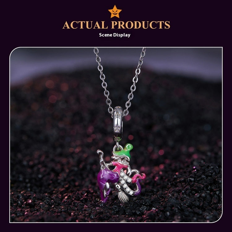 Original Halloween Broom Fluorescent Diy Bracelet Necklace Pendant