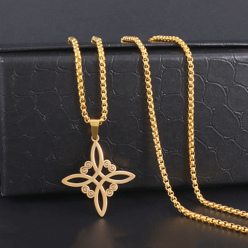 Sweet Classic Witch Knot Bracelet Ring Women's Stainless Steel