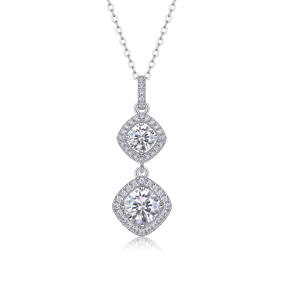 Snowy Wonderland - A Fashionable And Luxurious Diamond Jewelry Pendant Set With 1-carat Moissanite S925 Sterling Silver And Platinum Plating