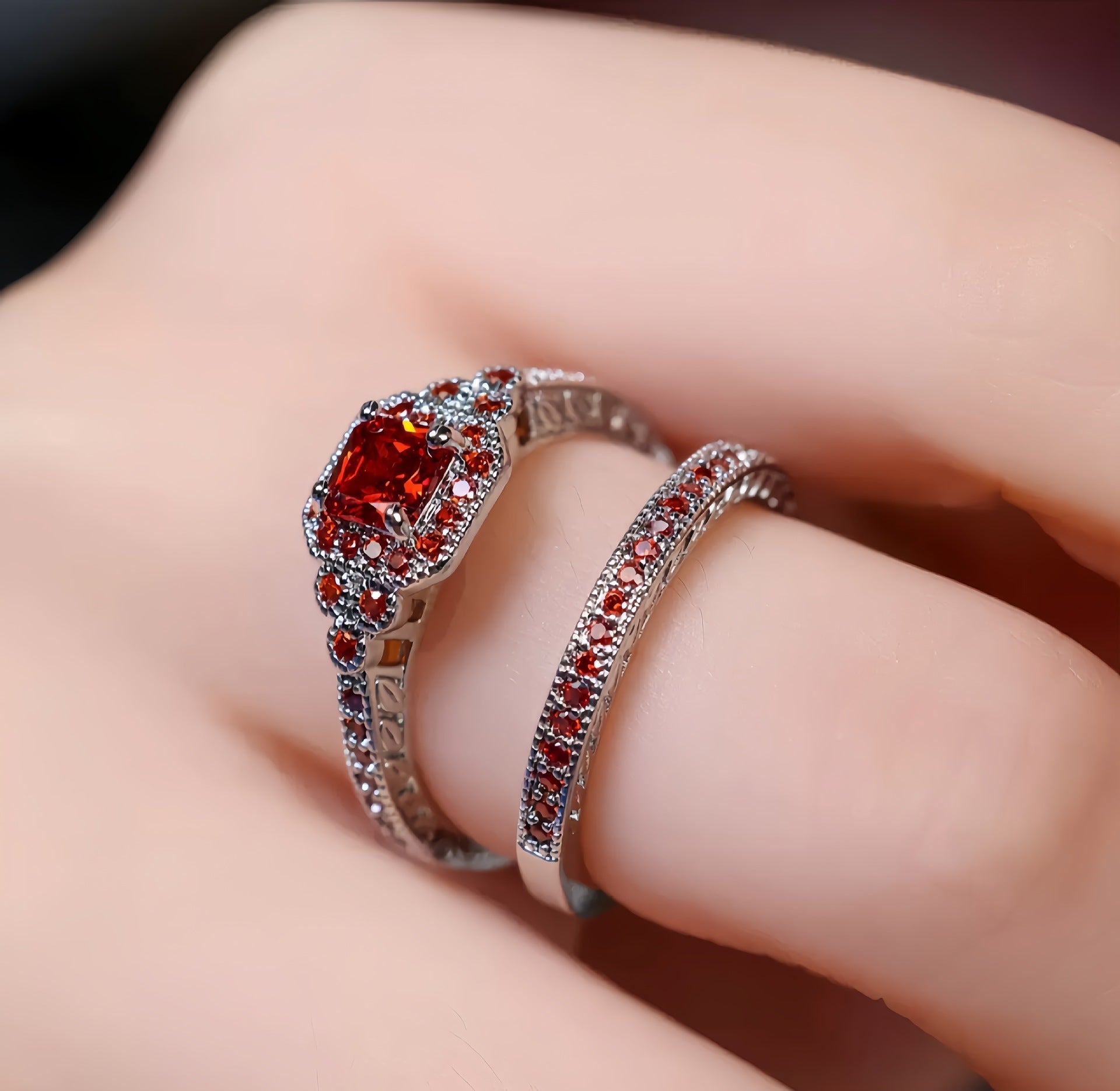 Fashion Ring Set Zircon Simple Ring